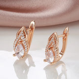 14 Karat Gold Filled Shiny White Zircon Diamonds Long Drop Luxury Fashion Earrings