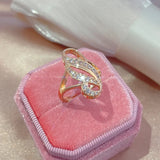 Luxury Fashion New Arrival 14K Rolled Rose Gold AAA Zircon Diamonds Big Ring - Fine Ethnic Wedding Jewellery