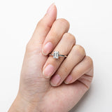 Solitaire Emerald Cut VVS1 D Colour 1.0ct Moissanite Sterling Silver Engagement Ring