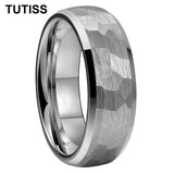Beveled Edge Treatment Dome Hammer 4/6/8mm Tungsten Rings With Comfortable Fit
