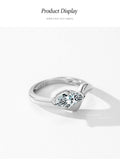 Stunning Horse Eye AAAA Lab Created Diamond Sterling Silver Wide Curved Ring