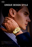 New Designer Luxury Triangle Skeleton Automatic Movement Business Gold Stainless Steel Mechanical Fashion Watches