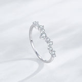 Exquisite Wave Drop 925 sterling silver Round AAAA Lab Created Diamonds Ring