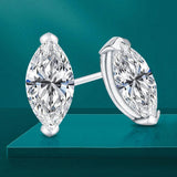 Superb Marquise Cut 0.5-2carat Moissanite Diamonds Stud Earrings for Women  Sterling Silver Fine Jewellery