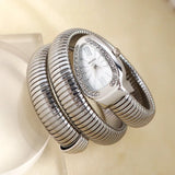 Luxury Snake Shape Quartz Watch Stainless Steel Strap Bracelet Wristwatch Watches
