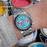 New Luxury Men Waterproof 100m Ceramic Bezel Luminous Steel Quartz Diver Watch