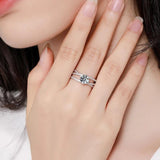 Petite Twisted Vine Design Real 1ct Moissanite Diamonds Rings White Gold Plated Silver Engagement Wedding Jewellery