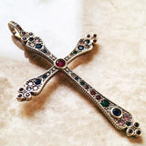 New Arrival  Royalty Cross Colorful New Victorian Jewellery - Bohemia 925 Sterling Silver Pendants Gift For Women
