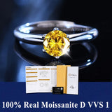 S925 Silver D VVS1 100% Real Moissanite Ring Adjustable Size Pass Diamond with GRA Certificate 18K Plating Rings