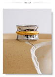 18K Gold Plated Stainless Steel Wide Minimalist  two-tone Distinctive High Quality Ring