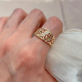 Exquisite Lovely Filled 14K Rose Gold Hollow Cutting AAA Zircon Diamonds Ring - Vintage Style Wedding Jewellery