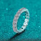 Admirable VVS1 D Colour Moissanite Diamonds Silver 18KGP Engagement Eternity Ring