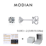 925 Sterling Silver Simple Round Ear Stud Sparkling D Colour Moissanite Stud Earrings