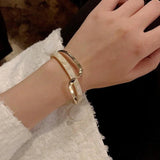 New French Temperament Cool Wind Design Opening Simple Atmosphere Ornaments Size Adjustable Bracelets for Women - The Jewellery Supermarket