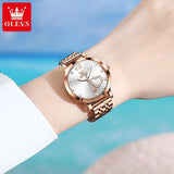 Beautiful Love  inlaid Zirconia Heart Design Steel Band Women's Quartz Watch  - Ideal present