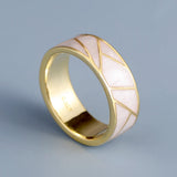 Classic 18KGP White Women's Handmade Enamel Party Ring