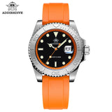 Popular Stainless Steel Calendar Display Luminous 200m Diver Silicone Quartz Watch