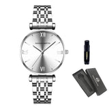 Top Brand Luxury Elegant Quartz Ladies Watches Fashion Business Stainless Steel Zircon Diamonds Dial Wristwatches