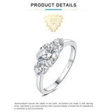 3 Stone D Colour 1.4ct Moissanite Diamonds Sterling Silver Wedding Engagement Rings for Women 18KGP Fine Jewellery