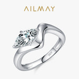 Stunning Horse Eye AAAA Lab Created Diamond Sterling Silver Wide Curved Ring