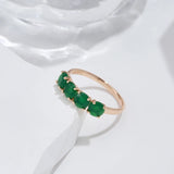 14K Gold Filled Four Prong Round Green AAA Zircon Crystals Fashion Rings For Women