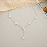 Natural Freshwater Pearl 925 Sterling Silver Necklace Earrings Jewelry Set - Ideal Present