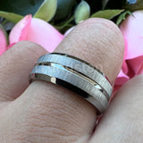 New Grooved Brushed Beveled Finish Classic Tungsten Carbide Rings for Men Women