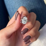 Luxury 4.5CT Oval Cut VVS1 D Colour Moissanite Diamond Silver Engagement Ring