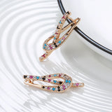 14 Karat Rolled Gold Full Colourful AAA Zircon Crystals  Glossy Dangle Earrings for Women