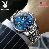 Top Brand Men's Stainless Steel Quartz Wristwatch Classic Business Casual High Quality Waterproof Wristwatch