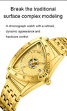 New Arrival Triangle Design Golden Waterproof Stainless Steel Men Sports Quartz Watches - Popular Choice