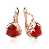 14 Karat Rolled Gold Shiny Light Green Pink Red AAA Zircon Crystal Luxury Earrings