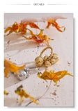 18K Gold Plated Stainless Steel Beads Ball Handmade Ring Trendy Charm Jewellery