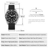 Sweep Seconds Quartz Movement Sapphire Stainless Steel Waterproof Luminous Wristwatch