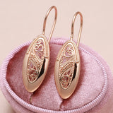 14K Gold Filled Luxury Unique Slim Drop Glossy Personality Fashion Earrings - 585 Rose Gold
