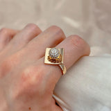 New Filled 14K Rose Gold Unusual Micro Wax Inlay Spherical AAA Zircon Diamonds  Rings For Women - Trendy Jewellery