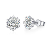 Stunning WGP 0.3-2CT Real Moissanite Diamonds Stud Earrings for Women - Sparkling Sterling Silver Fine Jewellery - The Jewellery Supermarket