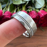 Guitar String Ring Silver Hammer 8MM Men Women Tungsten Carbide Wedding Ring