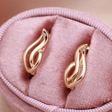 14K Filled Gold Vintage Hollow Carved Pattern Piercing Glossy Fashion Earrings