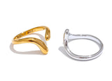 18K Gold Plated Minimalist New Style Stainless Steel Open Chic Adjustable Fashion Ring