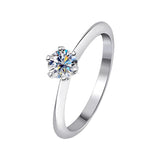 Round Brilliant Cut 0.5CT VVS1 D Colour Moissanite Diamond Silver Solitaire Ring