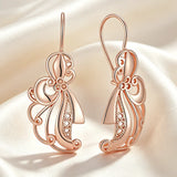 14K Gold Filled Flower Design AAA Zircon Diamonds Retro Dangle Earrings