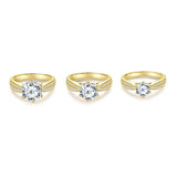 Classic GRA Certified 2CT 3CT Moissanite S925 Silver White Gold Plated Wedding Ring
