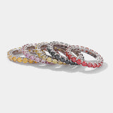 Stunning 3mm VVS1 D Colour Moissanite Diamonds Eternity 925 Sterling Silver Rings