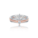 Dazzling VVS1 D Colour 0.3CT Moissanite Diamonds Engagement Wedding Crown Rings - 925 Silver GRA Certified Jewellery