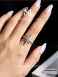 Brilliant Light Star-Shaped VVS1 D Colour Moissanite Diamonds Fine Jewellery Ring