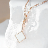 14 Rolled Gold White Enamel  High Quality Daily Fine Jewellery Pendant And Necklace