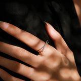 Fashion Geometric Cross Line 925 Sterling Silver AAAA Lab Created Diamonds Ring