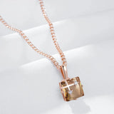 14K Gold Filled Brown AAA Zircon Crystal Unique Fashion Pendant And Necklace