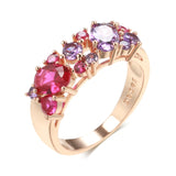 14 Karat Filled Gold New Vintage Purple AAA Zircon Crystals Ethnic Rings Elegant Jewellery